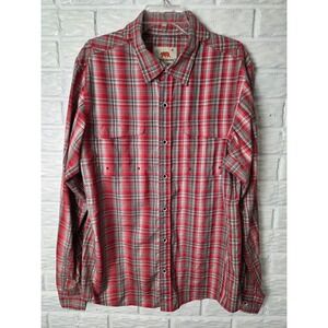 Men's Large DAKOTA GRIZZLY long sleeved shirt Button up Roll Tab sleeve Nylon